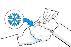 Apply cold compresses to treat finger joint pain