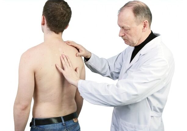 The doctor checked the back for osteonecrosis